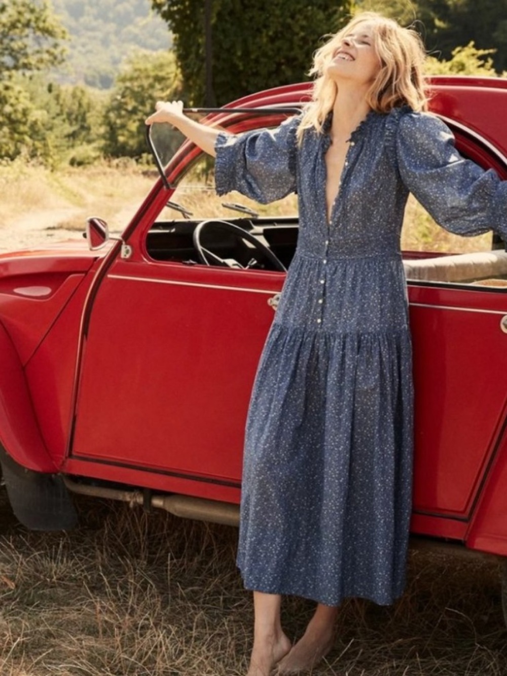 Doen Monet Dress Midblue California Wildflower Small